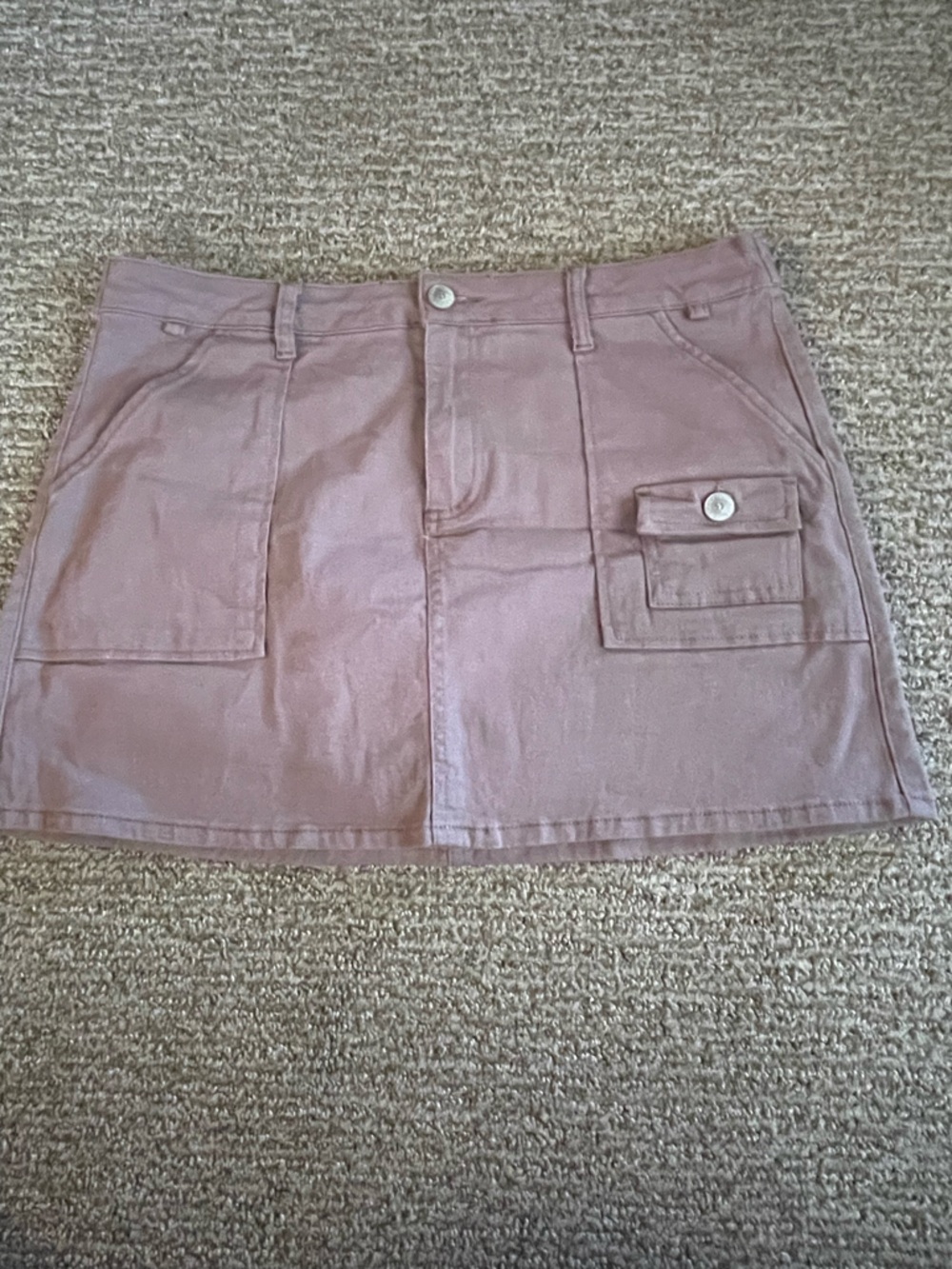 Hot Kiss Mauve Pink Utility Mini Skirt